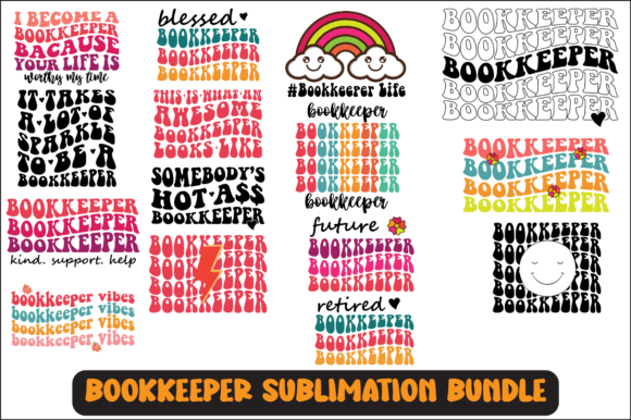 Bookkeeper Svg Sublimation Design Bundle for Crafts Graphics