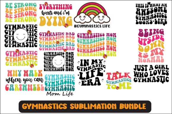 Gymnastics Svg Sublimation Desgn Bundle for Crafts and Graphics