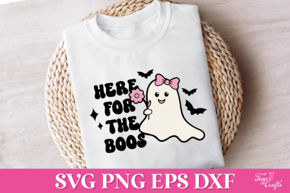 Here for the Boos Retro Halloween SVG Graphics and Crafts