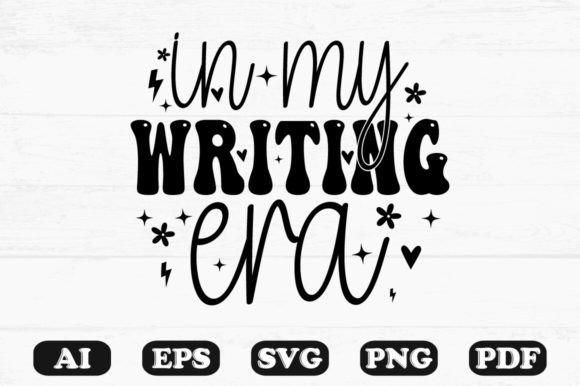 In My Writing Era Retro Wavy Svg T-shirt Design for Crafts and Graphics