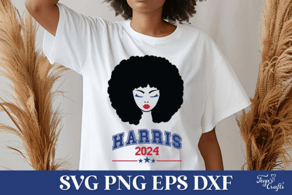 Kamala Harris 2024 Afro SVG Graphics for Crafts