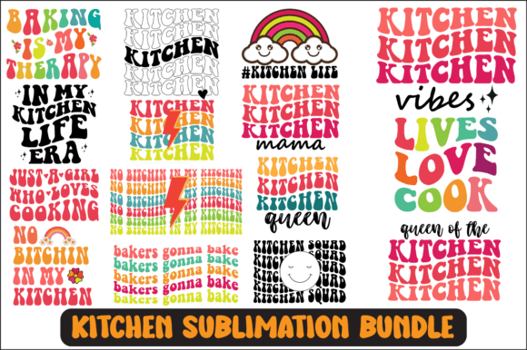 Kitchen Svg Sublimation Design Bundle for Graphics and Crafts
