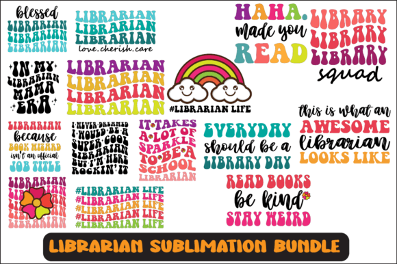Librarian Svg Sublimation Design Bundle for Crafts and Graphics