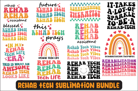 Rehab Tech Svg Sublimation Design Bundle for Graphics and Crafts