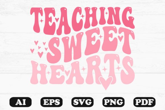 Teaching Sweethearts Retro Wavy SVG for Crafts and Graphics