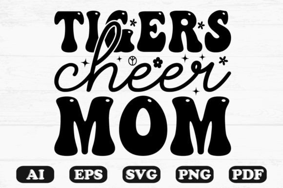 Tigers Cheer Mom Kids Svg T-shirt D for Graphics and Crafts